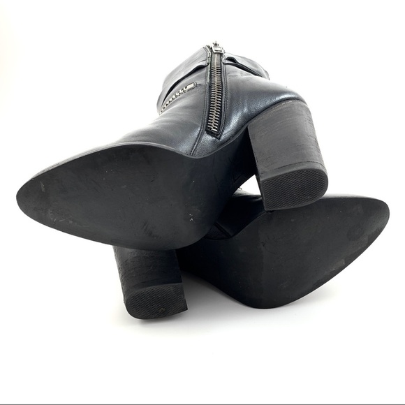 JOE’S JEANS black leather heeled motorcycle boots - Picture 8 of 13